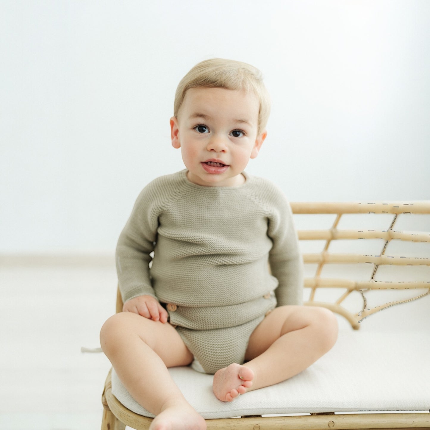 Marsiglia | completino maglia e pantaloncino rifinito a mano