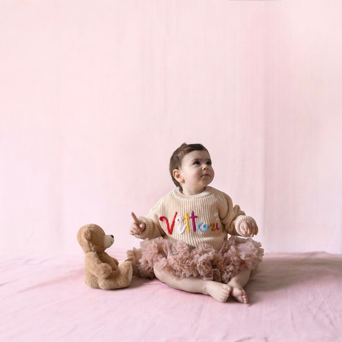 Maglioncino con nome rainbow