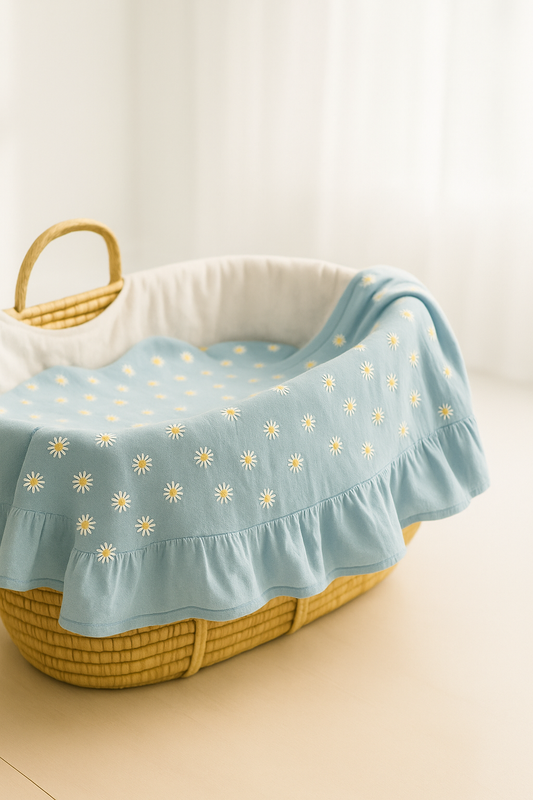 Daisy - copertina con volant in 100% cotone Jersey waffle