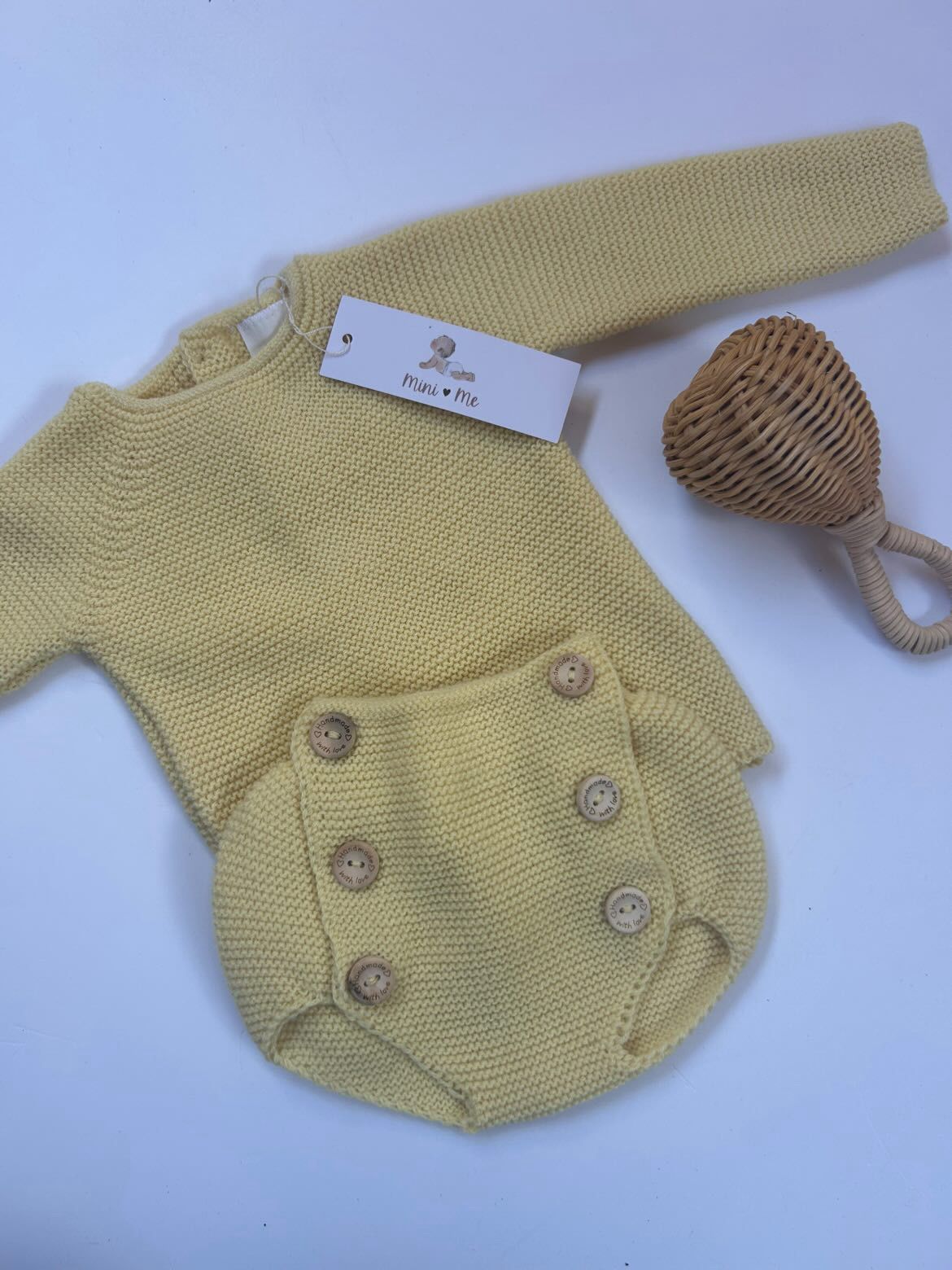 Marsiglia | completino maglia e pantaloncino rifinito a mano