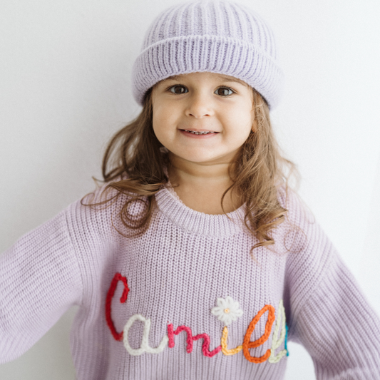 Maglioncino con nome rainbow