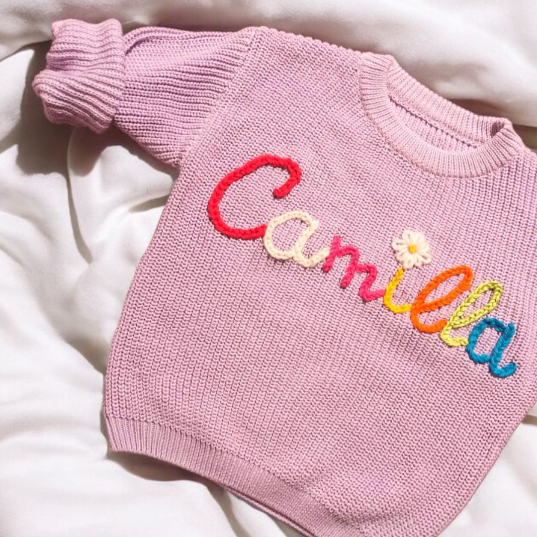 Maglioncino con nome rainbow