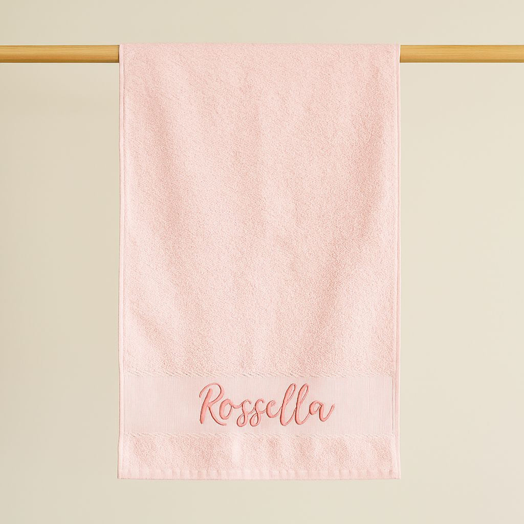 asciugamano rosa personalzzabile con nome