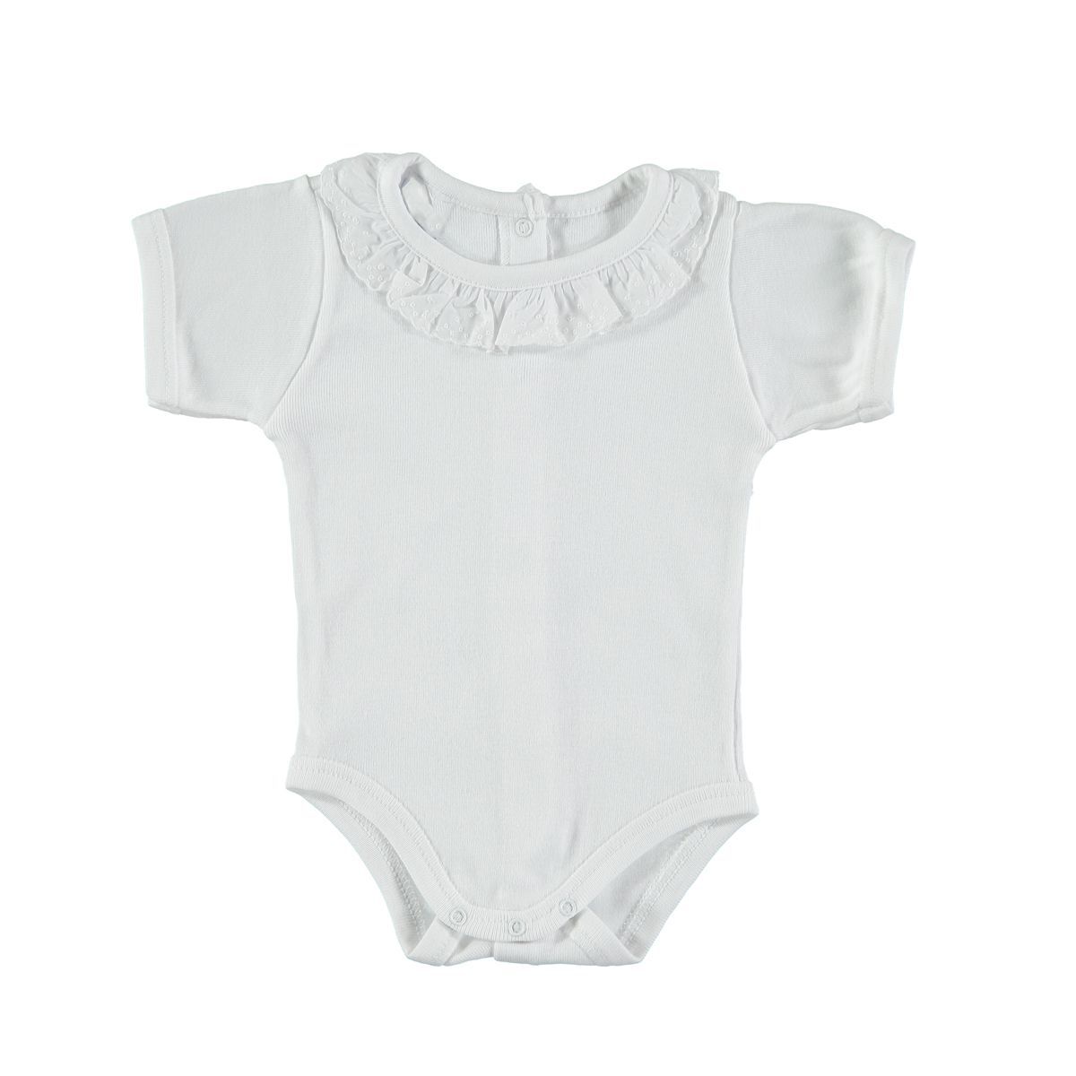 body bianco con colletto a fiore