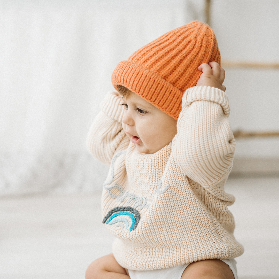 Rainbow - Cappellino in maglia di cotone per bambini
