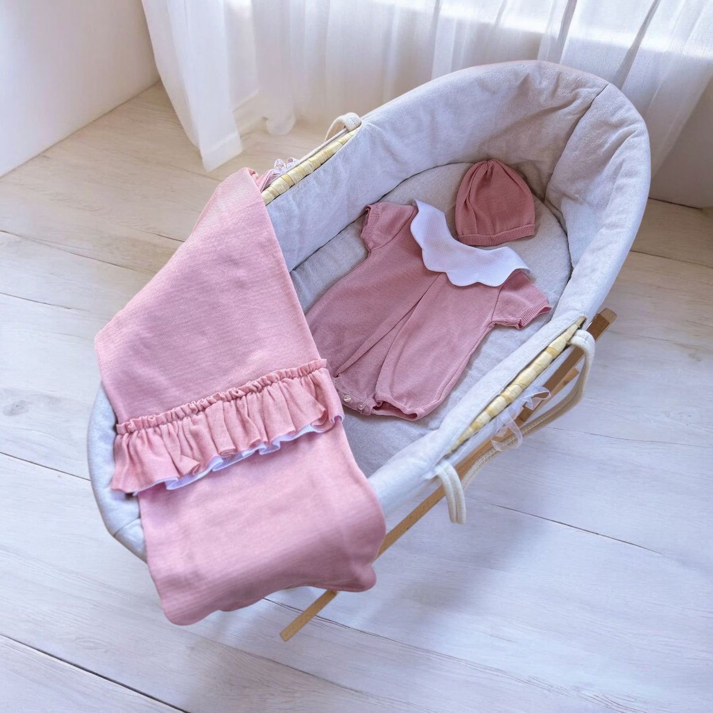 Portree | set pagliaccetto, cappellino e copertina in filo di Scozia