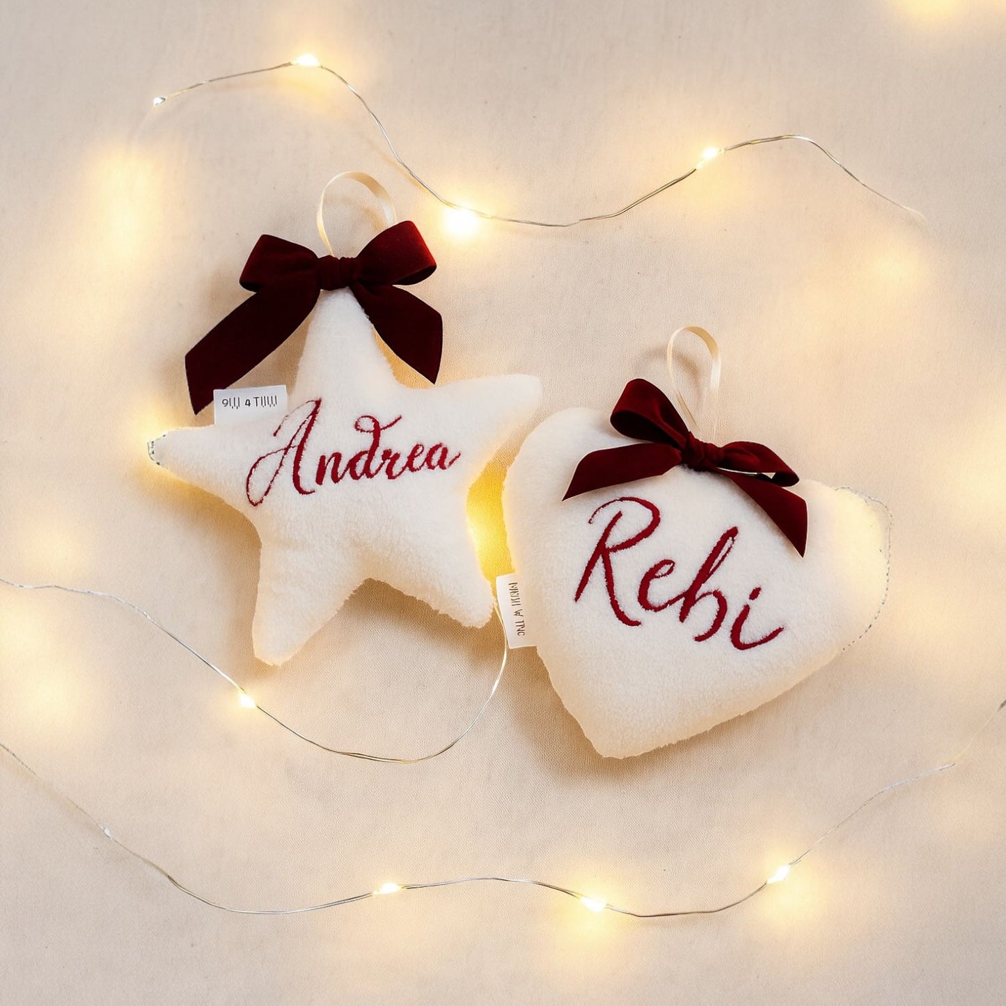 decorazioni di natale in peluche fatte a mano personalizzabili con nome