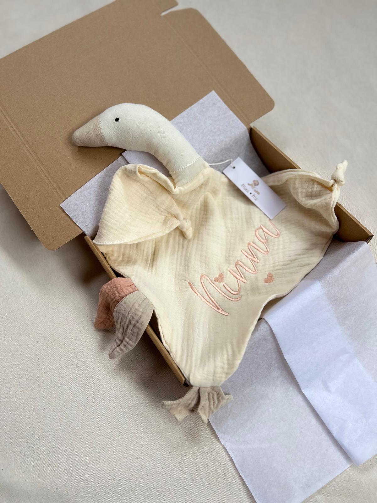 dou-dou in mussola di cotone panna personalizzabile