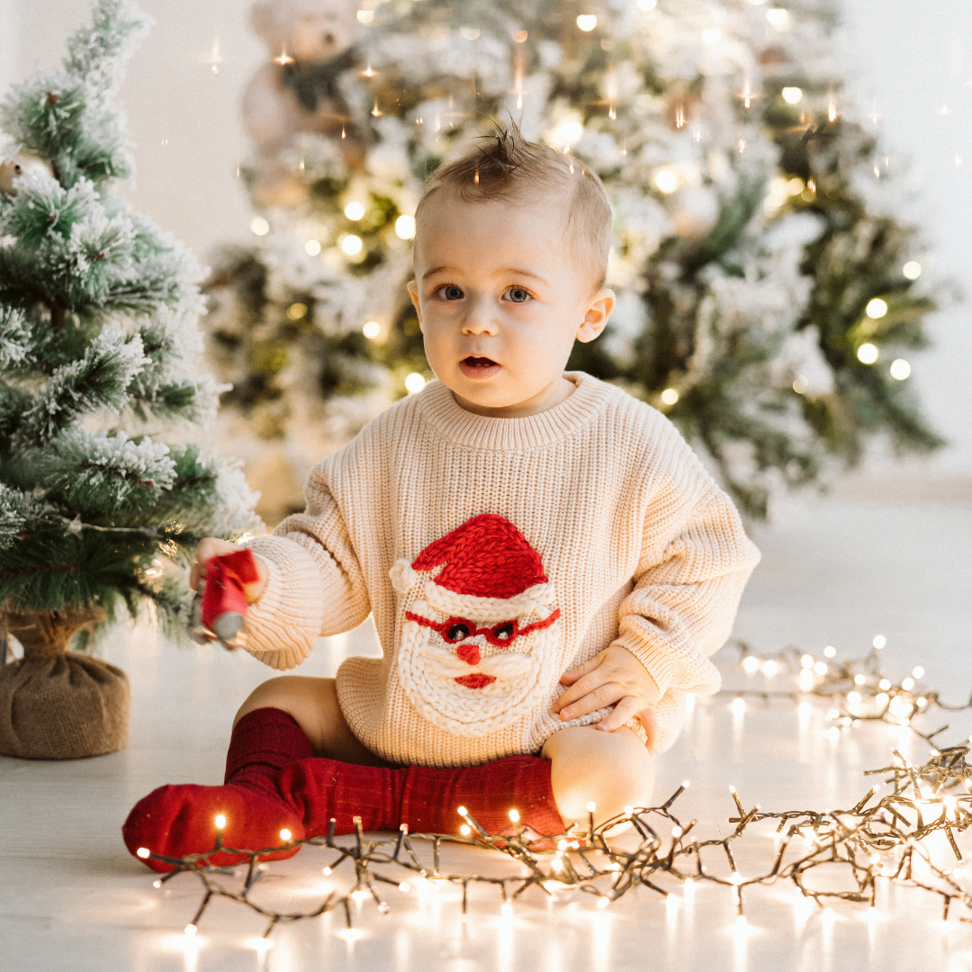 Maglioncino con ricamo di Babbo Natale 12-18 mesi