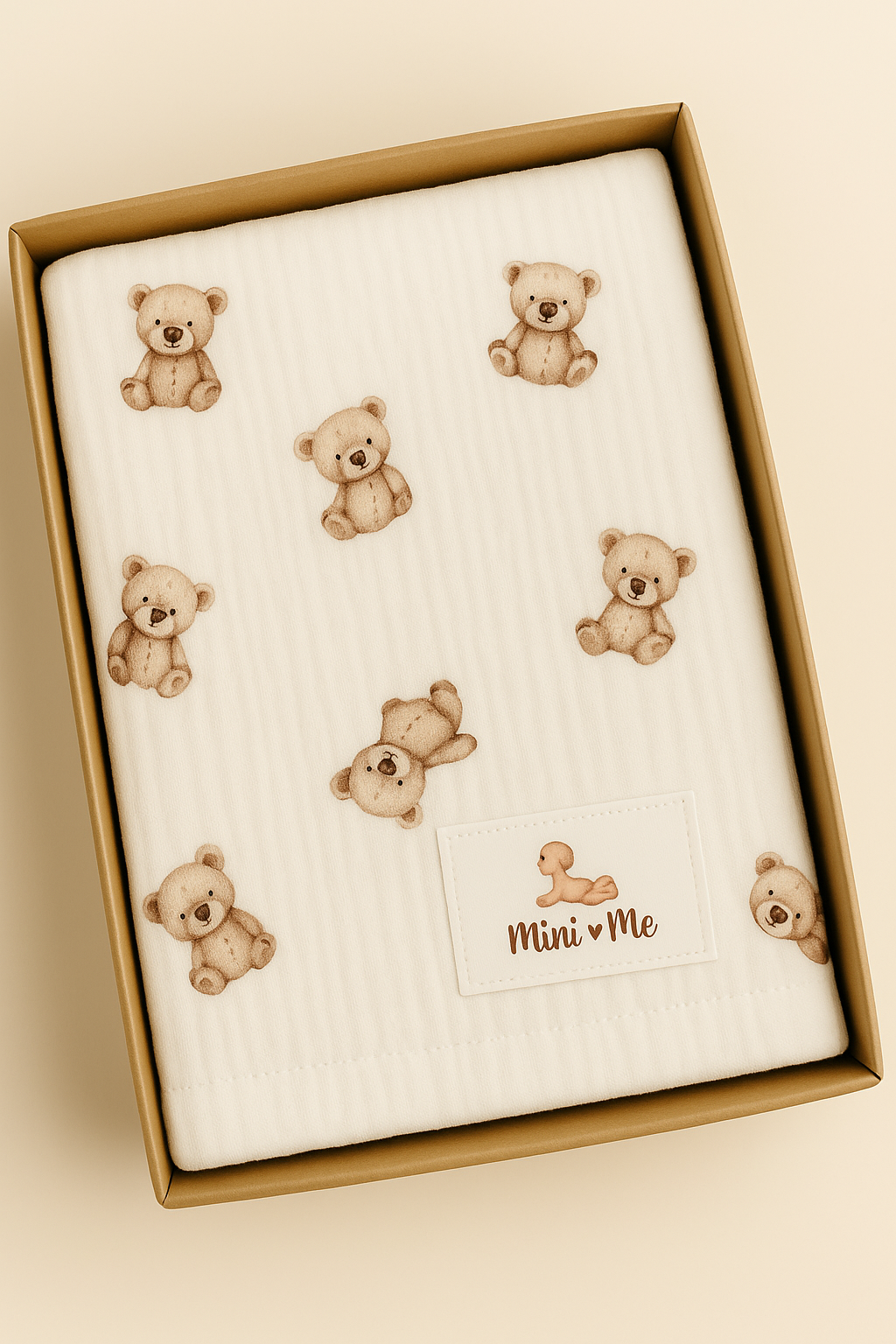 mussola neonati bianca con orsetti personalizzabile con nome ricamato