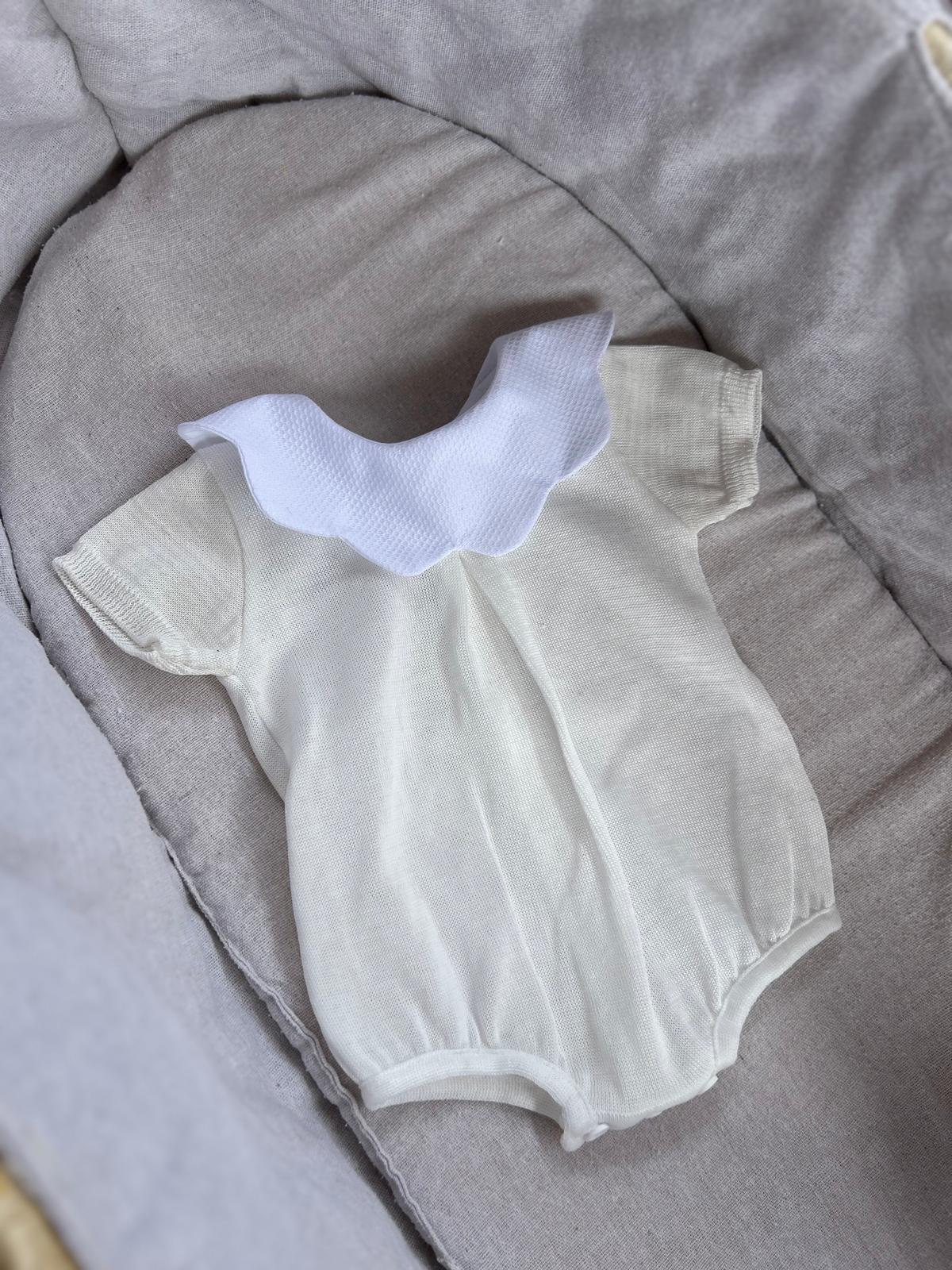 pagliaccetto neonati filo di scozia panna