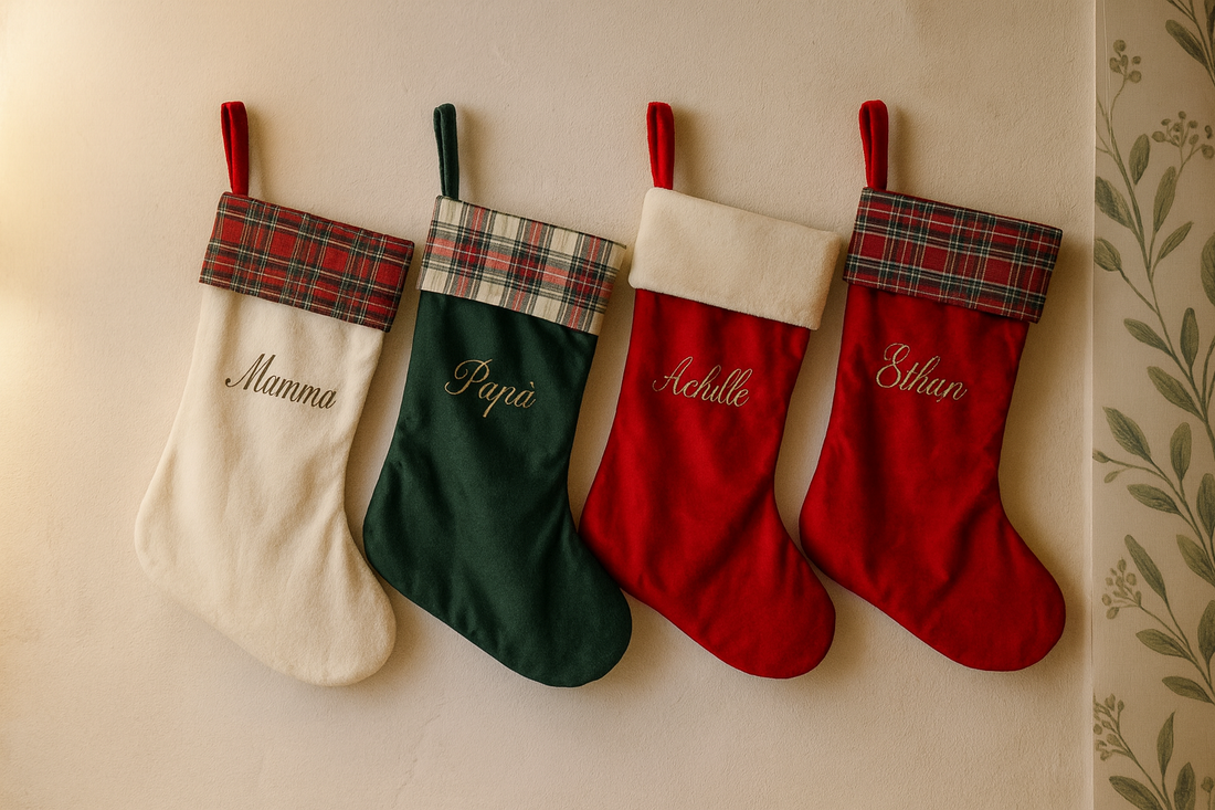 Calze di Natale per il camino