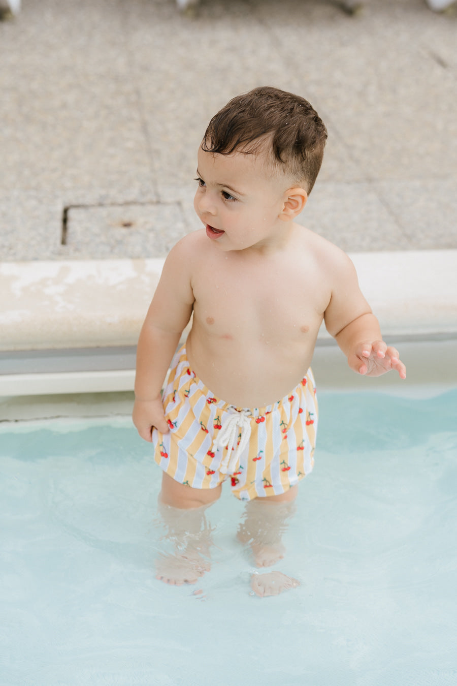 Capri soleil Boy | Costume da bagno a pantaloncino bimbo con ciliegine
