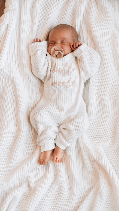 Tutina nascita Hello World – 100% cotone biologico 🎀