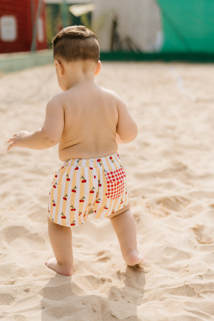Capri soleil Boy | Costume da bagno a pantaloncino bimbo con ciliegine