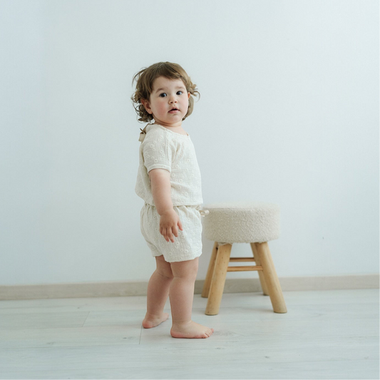 Portofino | completino pantaloncini e maglietta cucito a mano