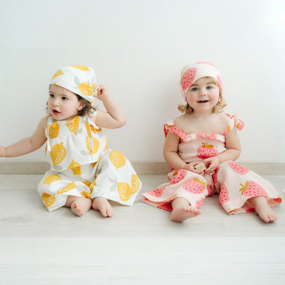Amalfi | completino bambina top, pantaloni e bandana