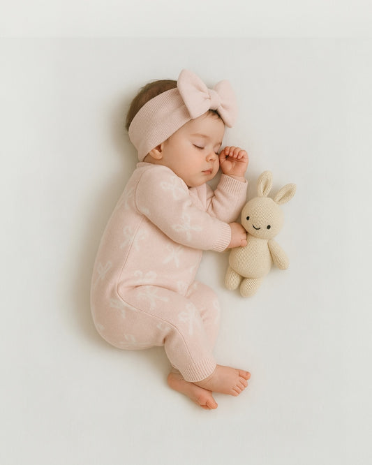 Tutina fiocchetti in maglia 100% cotone biologico