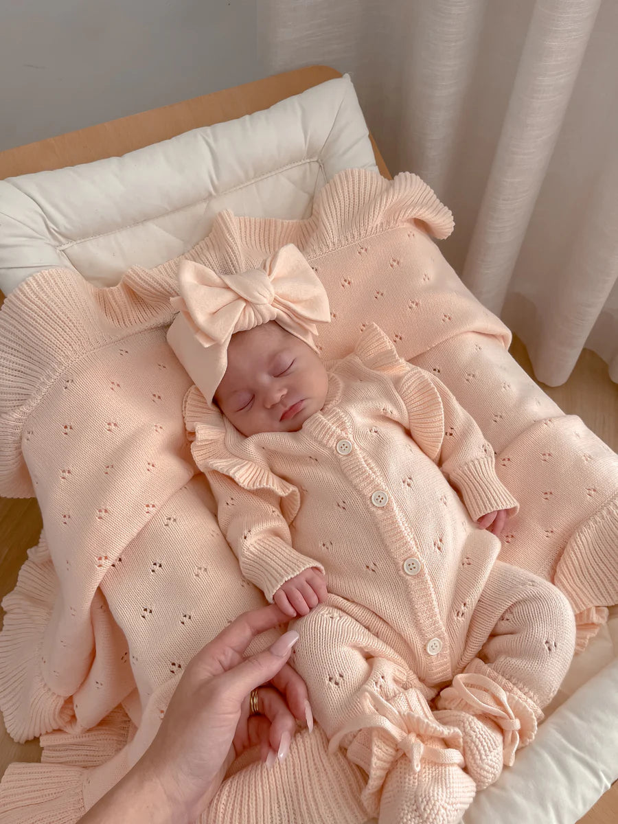 Tutina BONBON | tutina in cotone organico con ruches sulle spalle