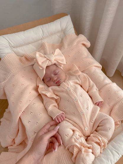 Tutina BONBON | tutina in cotone organico con ruches sulle spalle