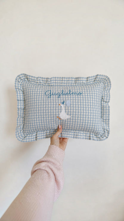 Cuscino nascita personalizzato con ricamo