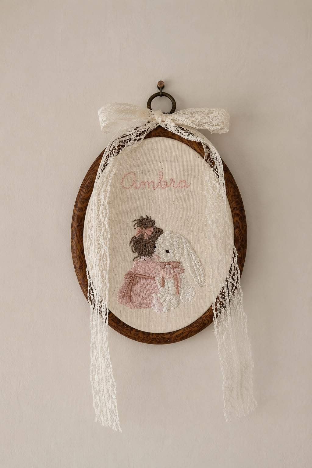 Quadretto nascita bimba con coniglietto