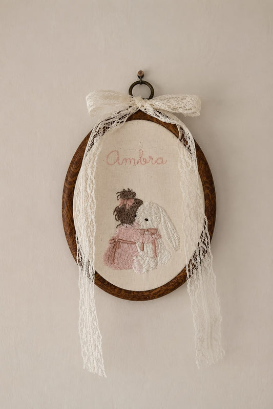 Quadretto nascita bimba con coniglietto