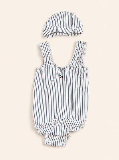 Baby Amalfi | set costume da bagno intero + cuffia