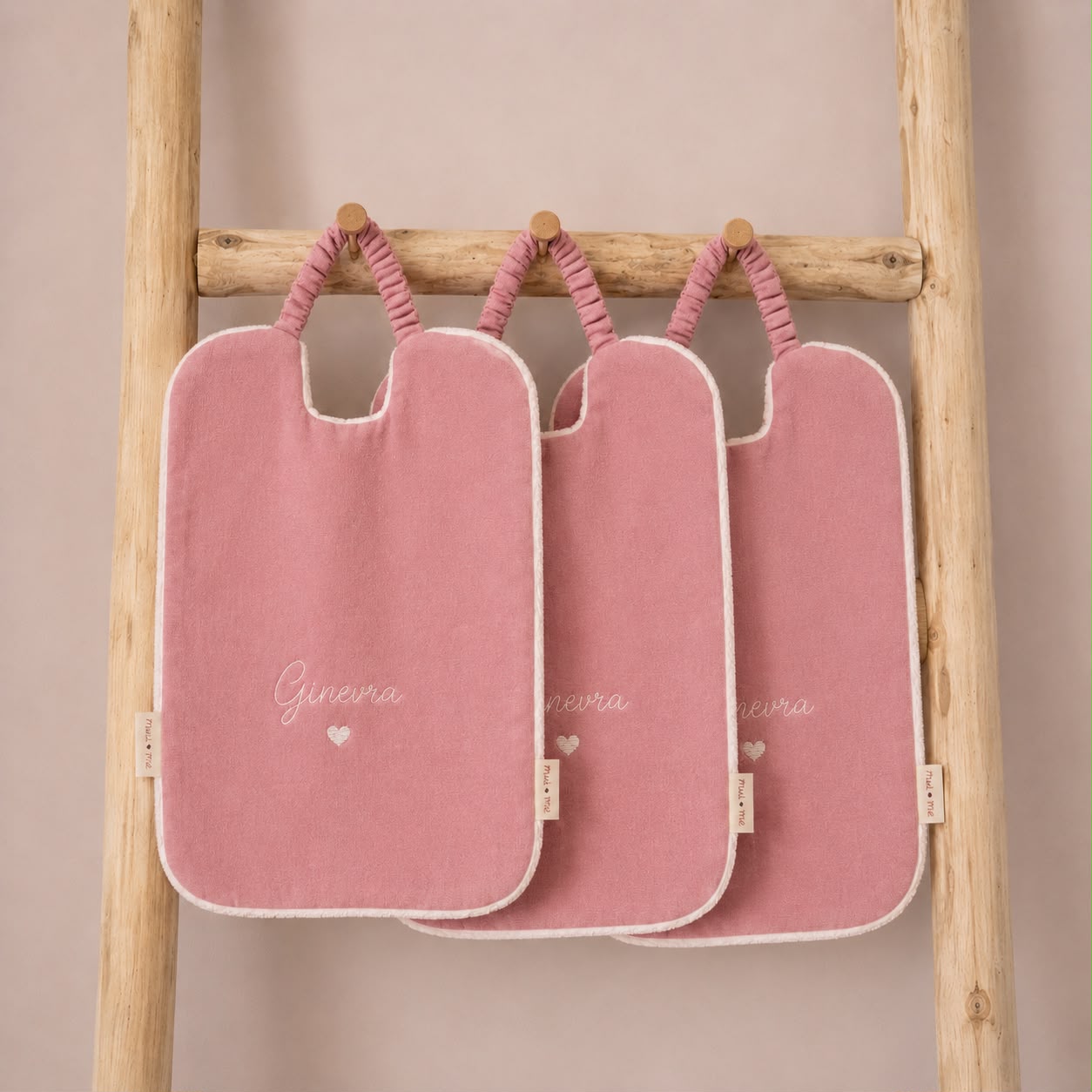 box 3 bavaglini rosa antico