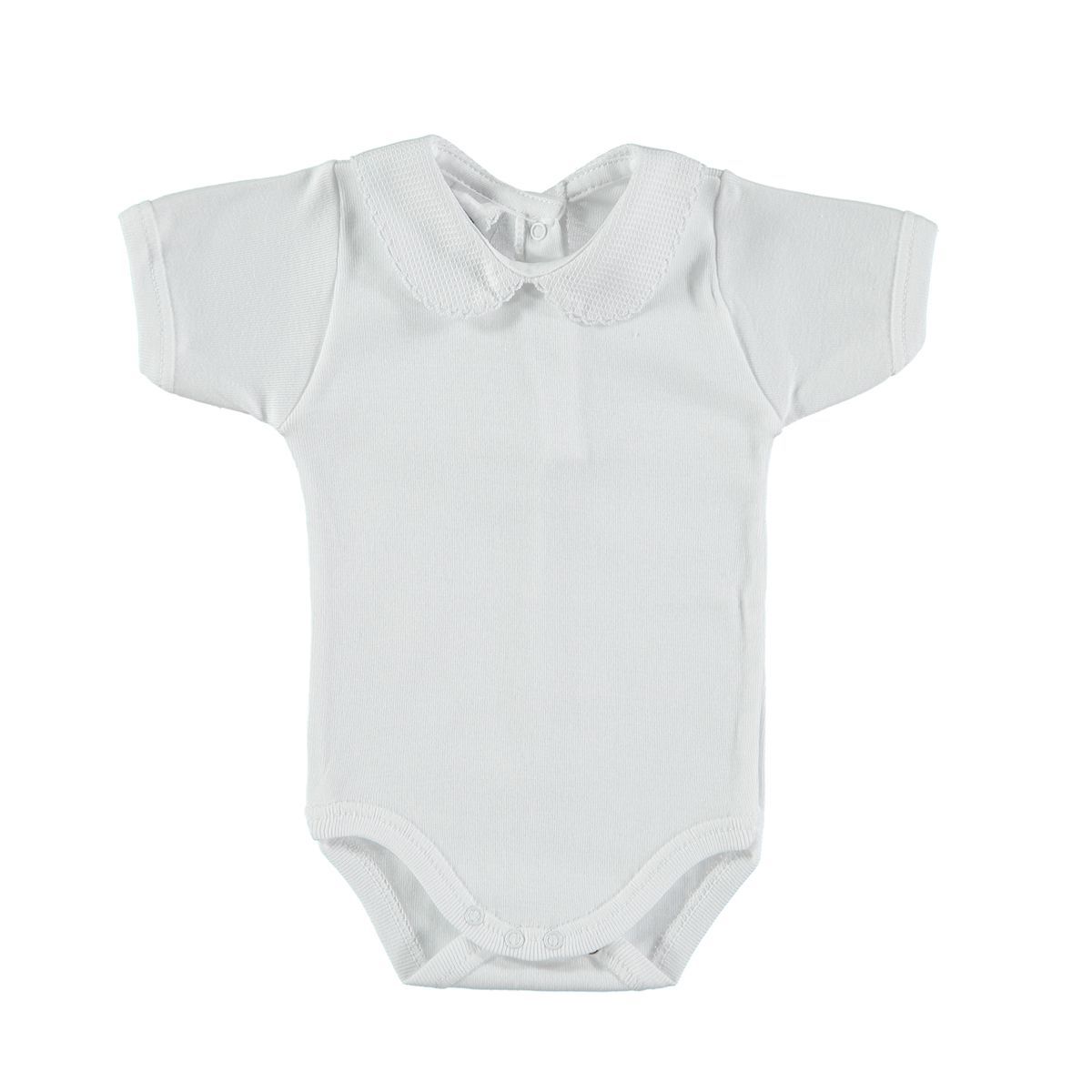 body bianco con colletto rotondo classico