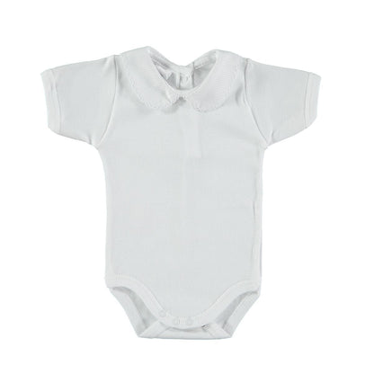 body bianco con colletto rotondo classico