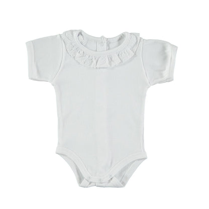 body bianco con colletto a fiore