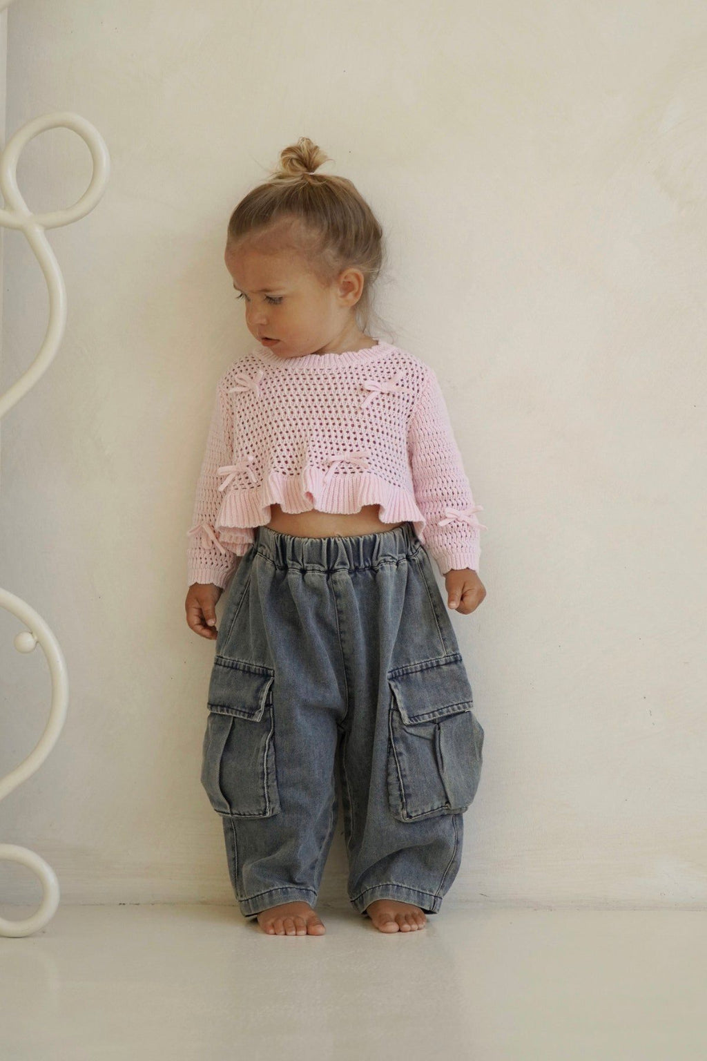 Capri crochet rosa (100% cotone organico)