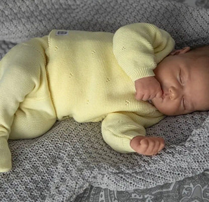 completino nascita in cotone canarino