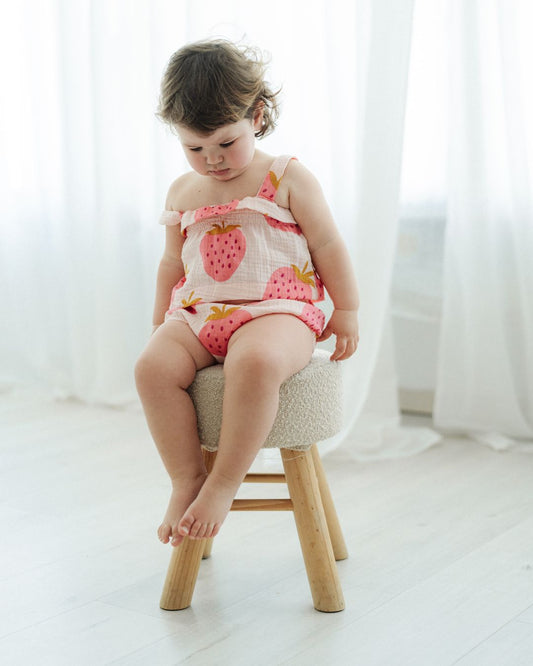 Mini Amalfi | completino bambina top, bloomers e bandana