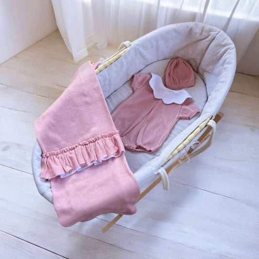 Portree | set pagliaccetto, cappellino e copertina in filo di Scozia