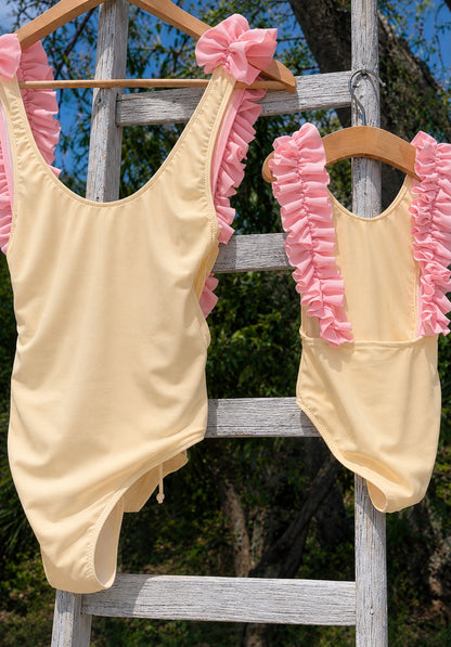 Box Matchy Lemon rose | costumi da bagno coordinati mamma e figlia