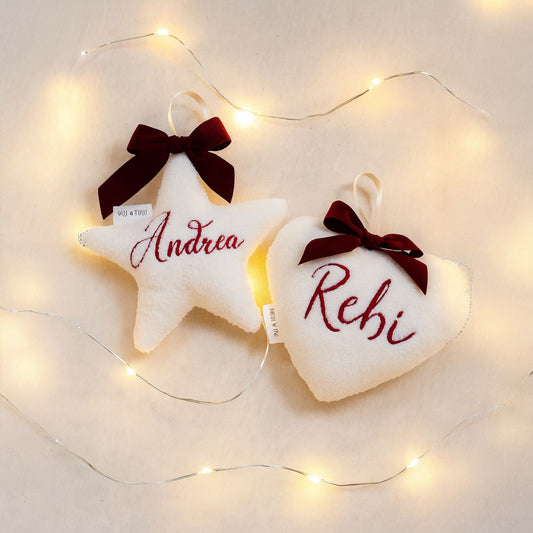 decorazioni di natale in peluche fatte a mano personalizzabili con nome