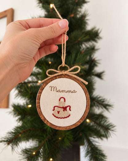 MINI RICORDI di Natale | decorazioni pendenti ricamate personalizzabili