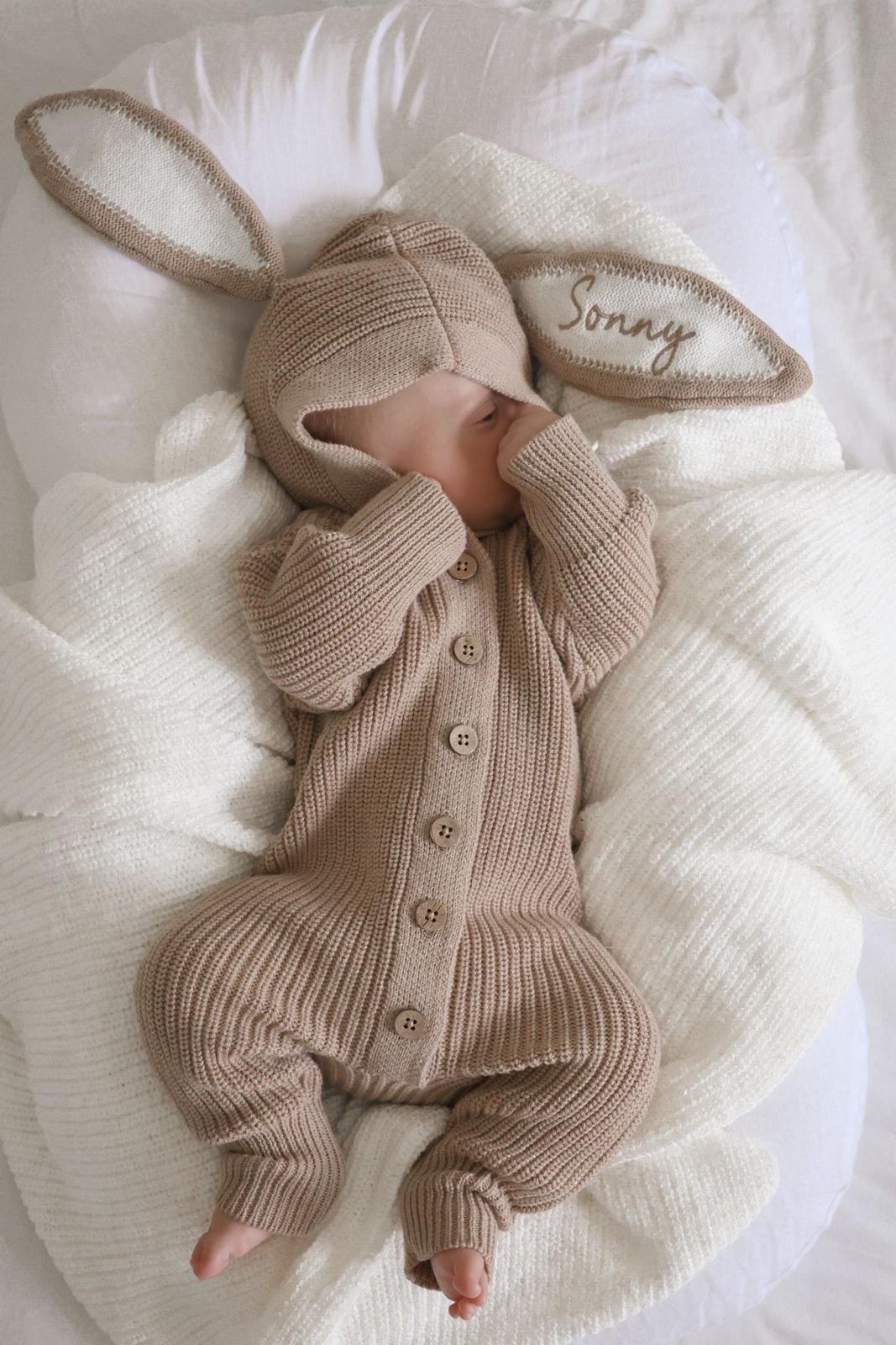 bimbo con tutina mini me bunny soft choco
