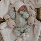 Tutina azzurra in maglia 100% cotone biologico