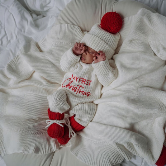 tutina di cotone bianco a coste personalizzabile con nome o frase di Natale ricamati in rosso